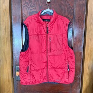 Eddie Bauer Lightweight Red and Gray Puffer Vest